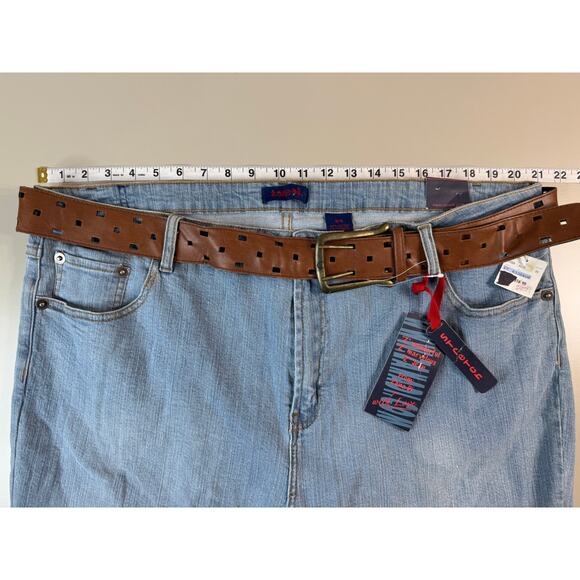 VTG Y2K Zana Di Women’s Wide Leg Jeans Plus Size 24 Belted NWT Baggy Boho Skater - Picture 8 of 16